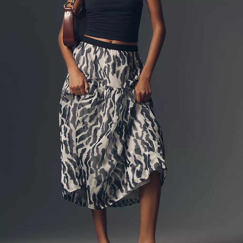 Maeve Zebra Full Midi Skirt